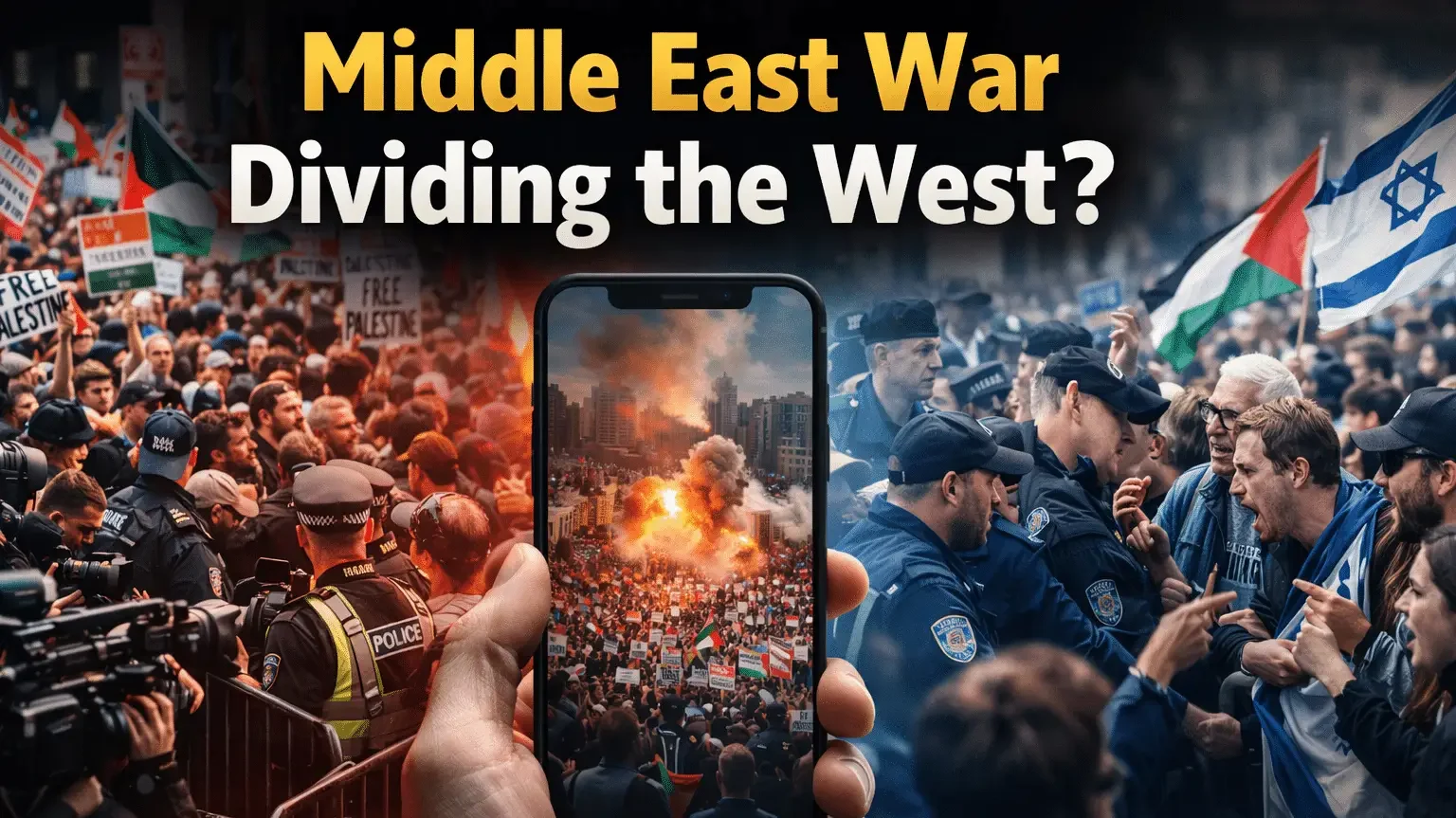 Middle East conflict impact on Western society protests and division