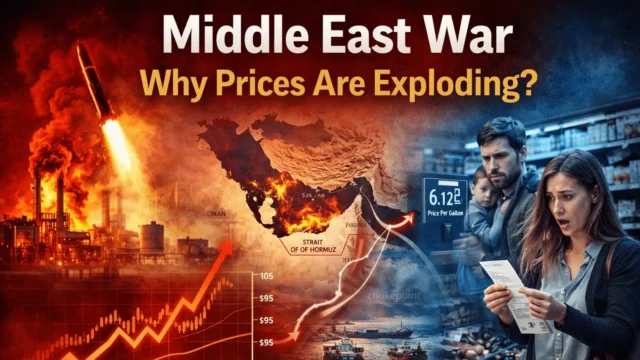 Global supply chain crisis caused by the Middle East conflict impacting oil prices, shipping routes, fertilizer supply, and rising cost of living.