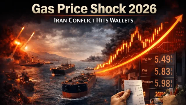 Oil tankers and rising fuel prices after the Iran conflict and Strait of Hormuz blockade in 2026