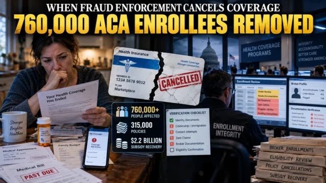 American family reviewing health insurance documents as federal ACA Marketplace enforcement and enrollment verification unfold